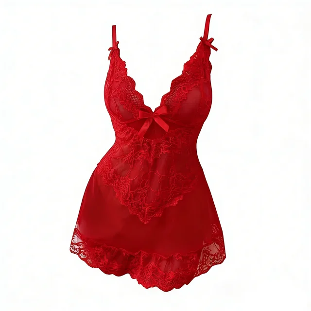 Robe nuisette en dentelle pour femmes, sous-vêtements érotiques, soutien-gorge ouvert, pyjama transparent en maille, Costumes Sexy, body, tenue porno exotique 1
