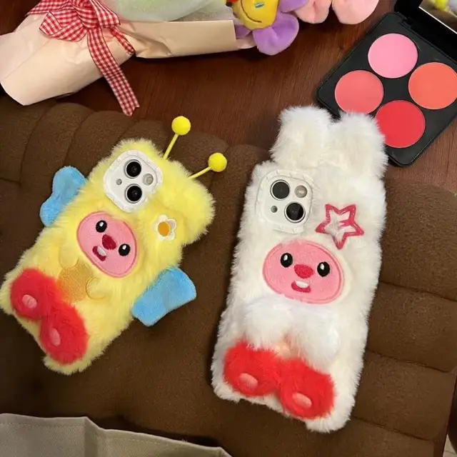 귀여운 만화 캐릭터 플러시 폰 케이스