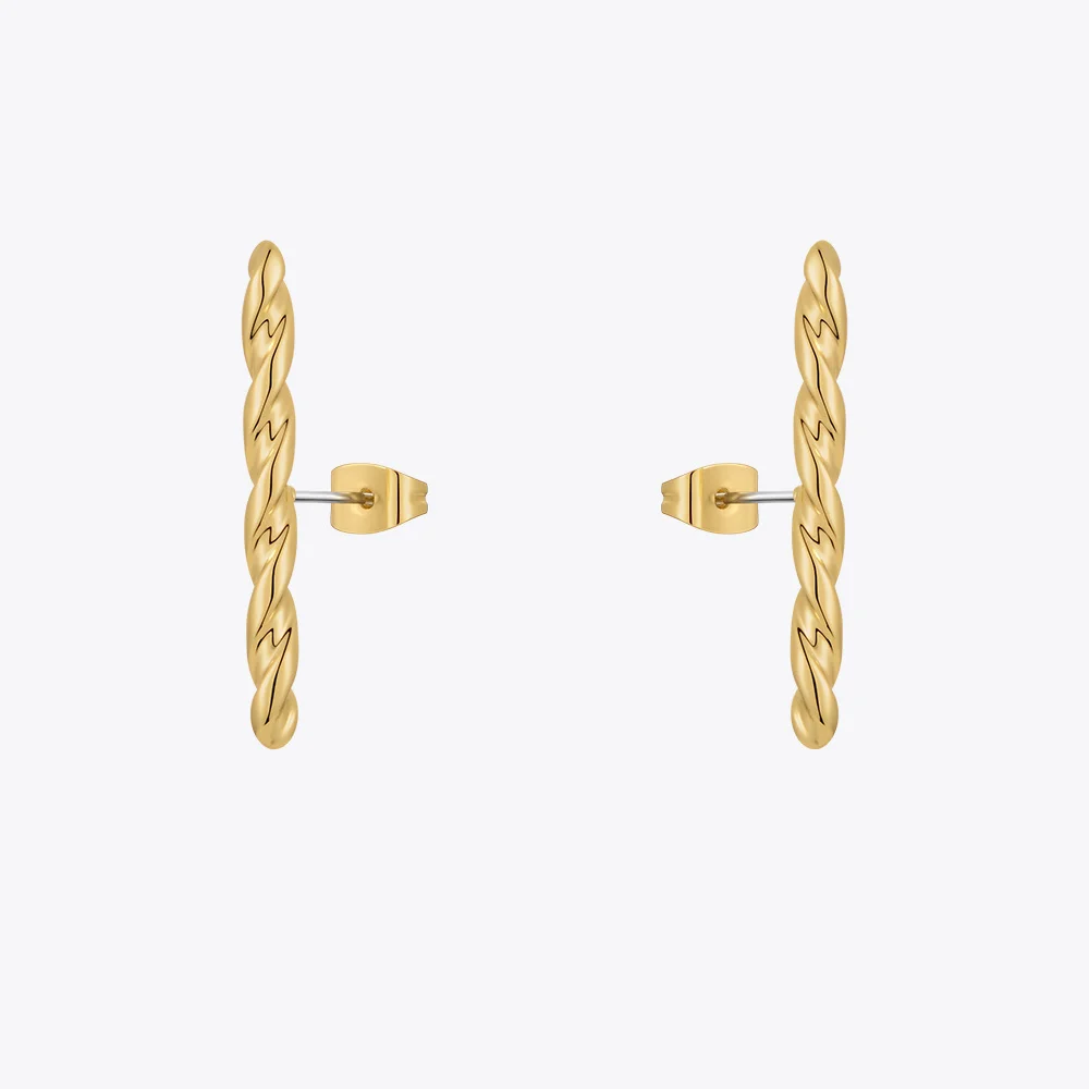 ENFASHION Piercing Twist Earings Kolczyki Gold Color New In Earrings For Women Christmas Gift Fashion Jewelry Wholesale E221444