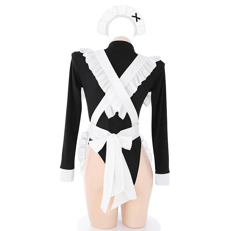 AniLV Anime Girl Coffee Maid House Uniform Clothes Cosplay Women Waiter Bodysuit Apron Outfits Costumes women cosplay costume