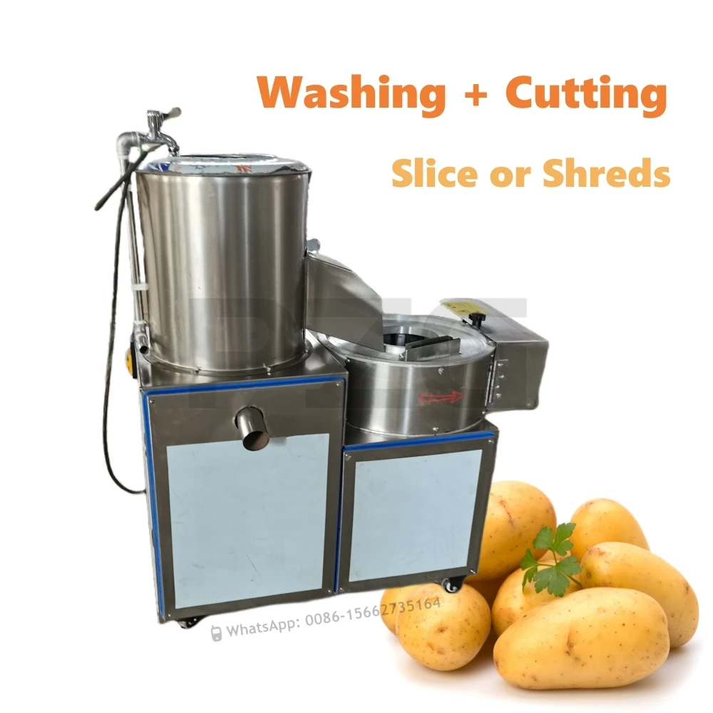 Brush potato washing and peeling machine - Potato chips machine