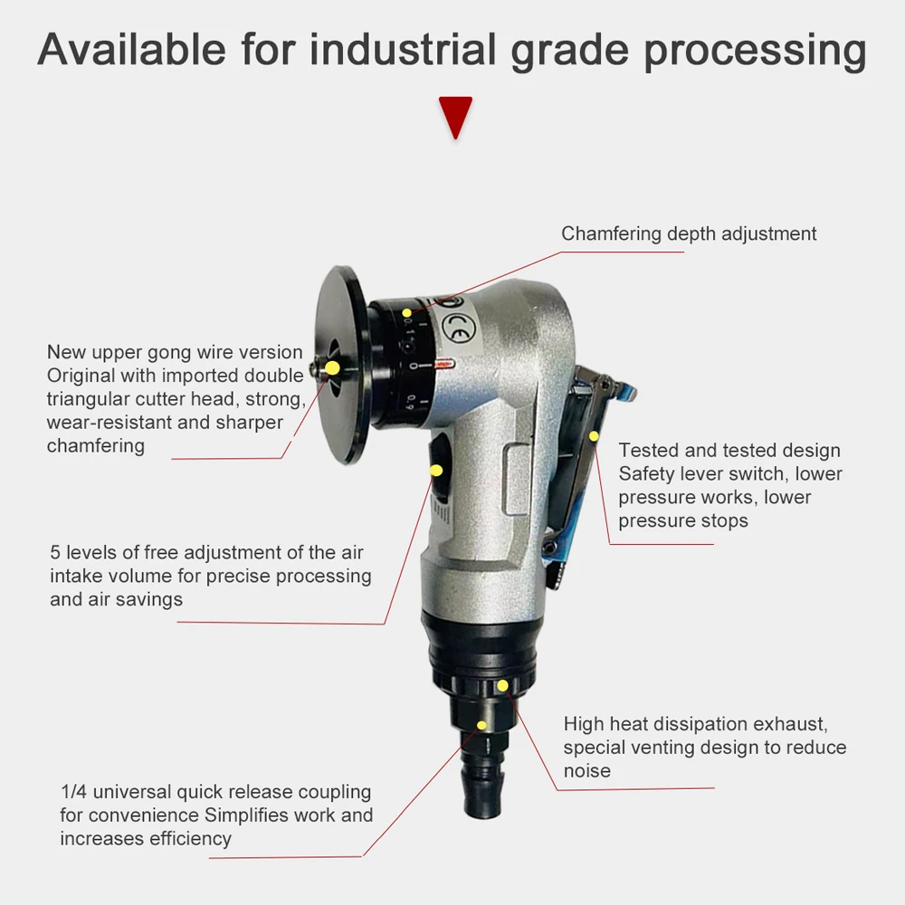 Pneumatic chamfer handheld Angle grinder Metal wood woodworking tools acrylic deburring chamfer trimming machine