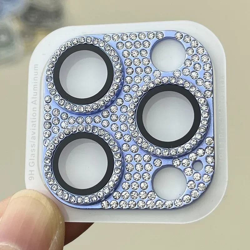 Glitter Rhinestone Camera Lens Protector with Glass Finish