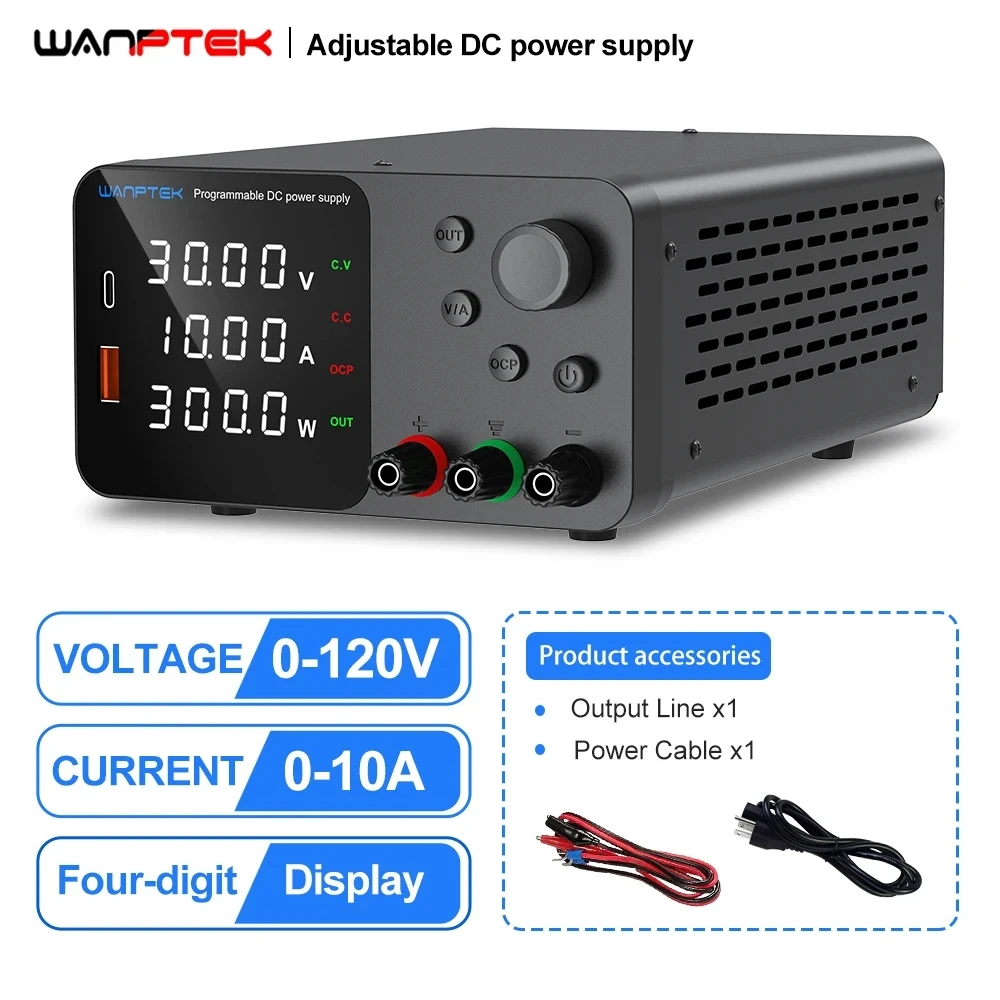 Wanptek-laboratório dc Fonte de Alimentação Ajustável 30v 10a 60v 5a Reparação Celular Regulado Lab Banco de Alimentação