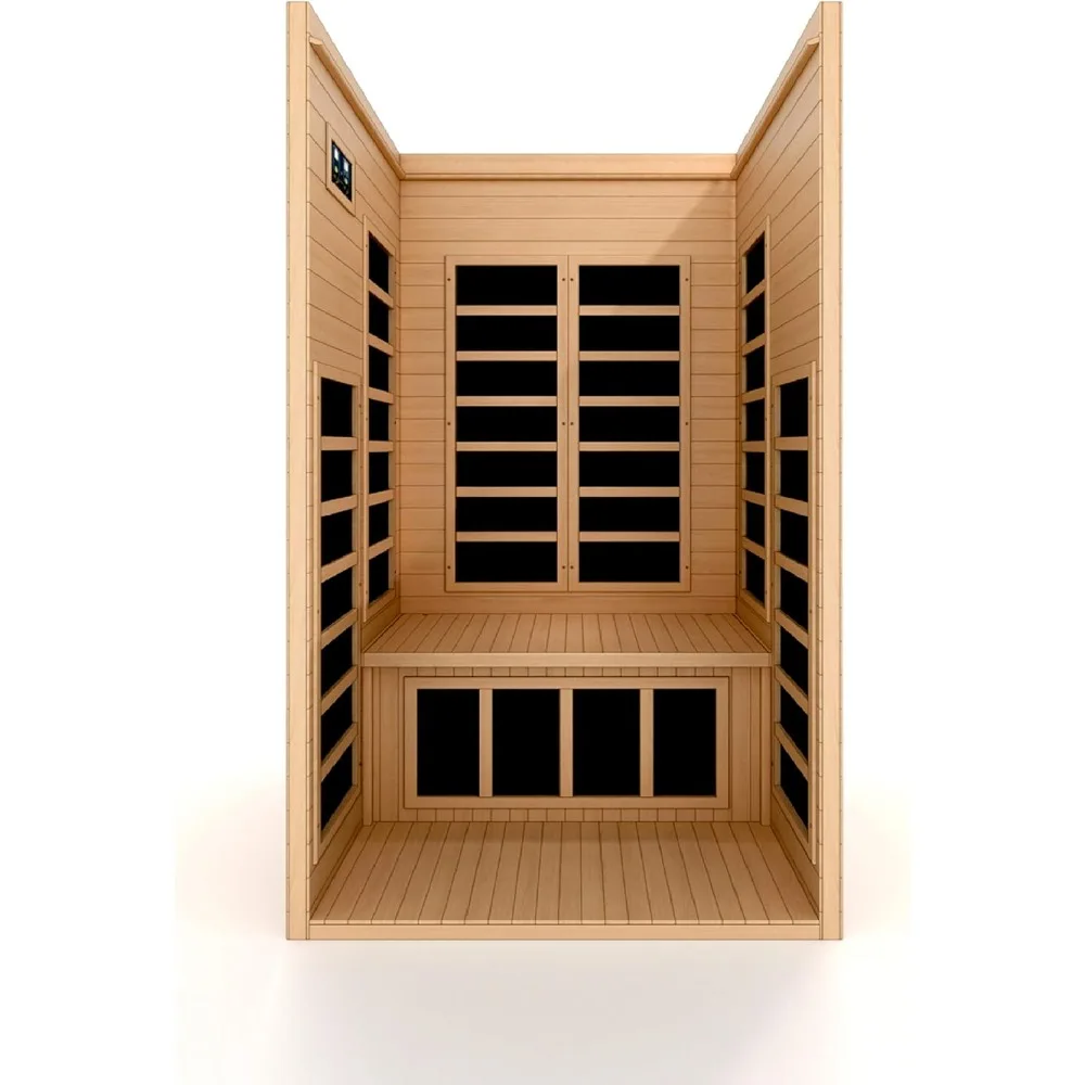 Sauna, 1-2-Person Low EMF FAR Infrared Sauna, Music System with Bluetooth Capability and Interior LED Control Panel, Sauna Room 4