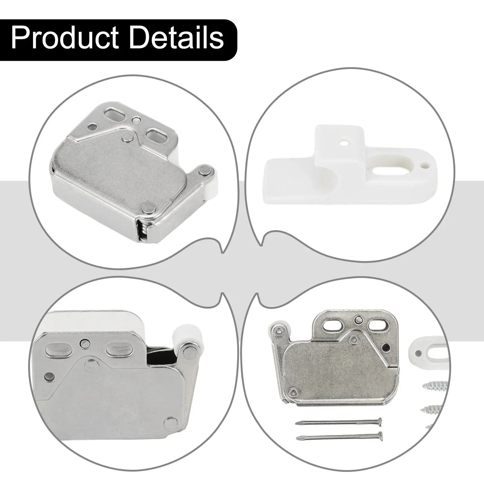 Cabinet Door Snap Lock Touch Latch Automatic Spring Push Magnetic Touch Cabinet Self-locking Catch Furniture Hardware Tools