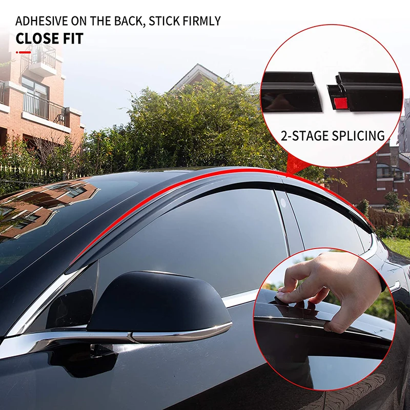 Car Window Deflectors Vent Deflector Ventshade Ventvisor Side Window Deflector Rain Guards Window Visors for Tesla Model 3 Y Car Accessory