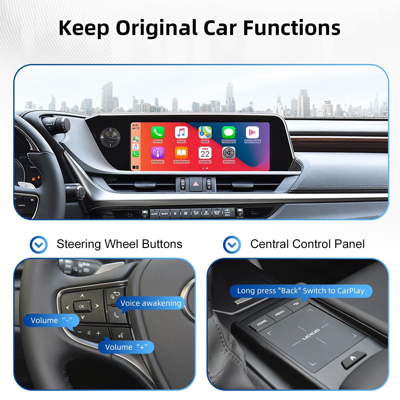 Lexus CarPlay Android Auto Retrofit Interface