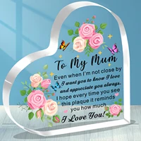 Mothers Day Gifts From family Acrylic Heart Shape Plaque 1