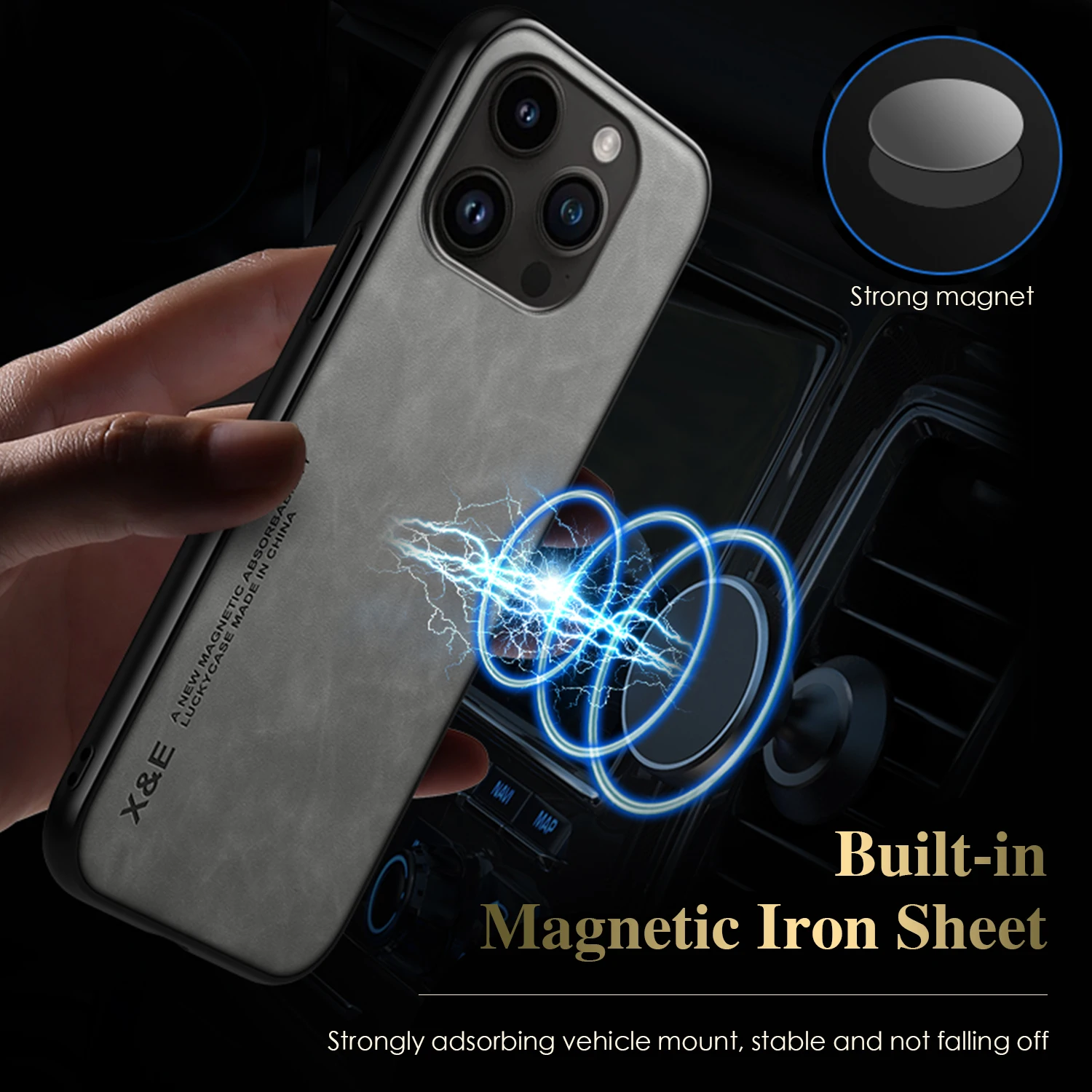 Luxury Genuine Leather Magnetic Phone Case Cover