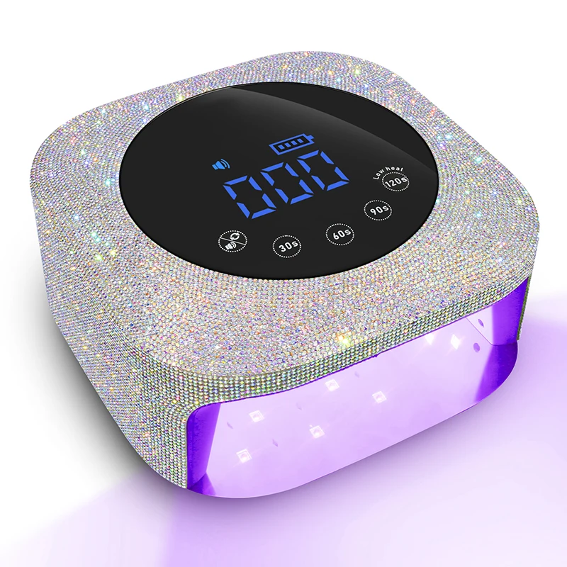 Sound Alert Rechargeable Nail Lamp With Rhinestone 54w Gel Lacquer