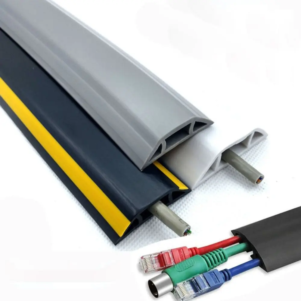 2CM Electric Wire Slot Cable Concealer Floor Cord Cover Self-Adhesive Cord Protector Extension Wiring Duct Cable Cover