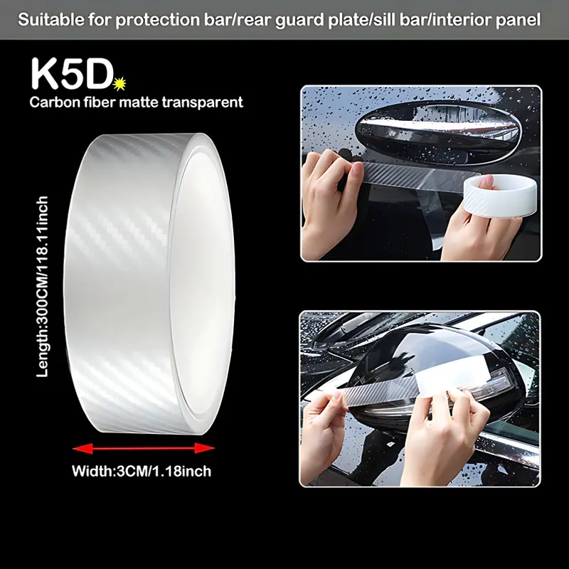 High quality K5D Transparent carbon fiber Car Door Protector Stickers Anti Scratch Tape Auto Trunk Sill Scuff Protector Film - Image 16