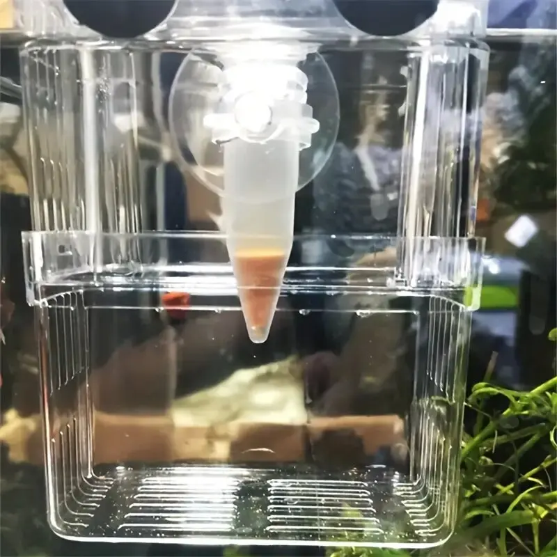 Brine Shrimp Egg Incubator Feeder 2pcs Guppy Small Fish Clear Acrylic Aquarium Hatchery Tool Suction Cup