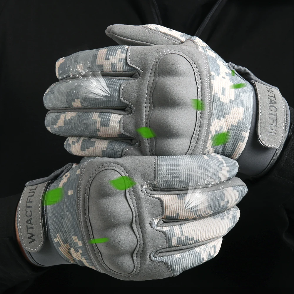 ACU Camouflage Touch Screen Tactical Gloves Combat Airsoft Paintball Shooting Hunting Bicycle Anti-Skid Full Finger Glove Men