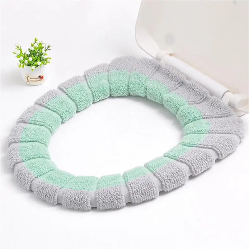 1/2Pcs Universal Bathroom Toilet Seat Cover High Quality Acrylic Soft Warmer Washable Mat Cover Pad Cushion Seat