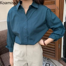 

Koamissa Solid Woman Fashion Formal Shirt Long Sleeves Spring 2022 Korean Blouse Chic Casual Loose Blusas Dropshipping Shirts