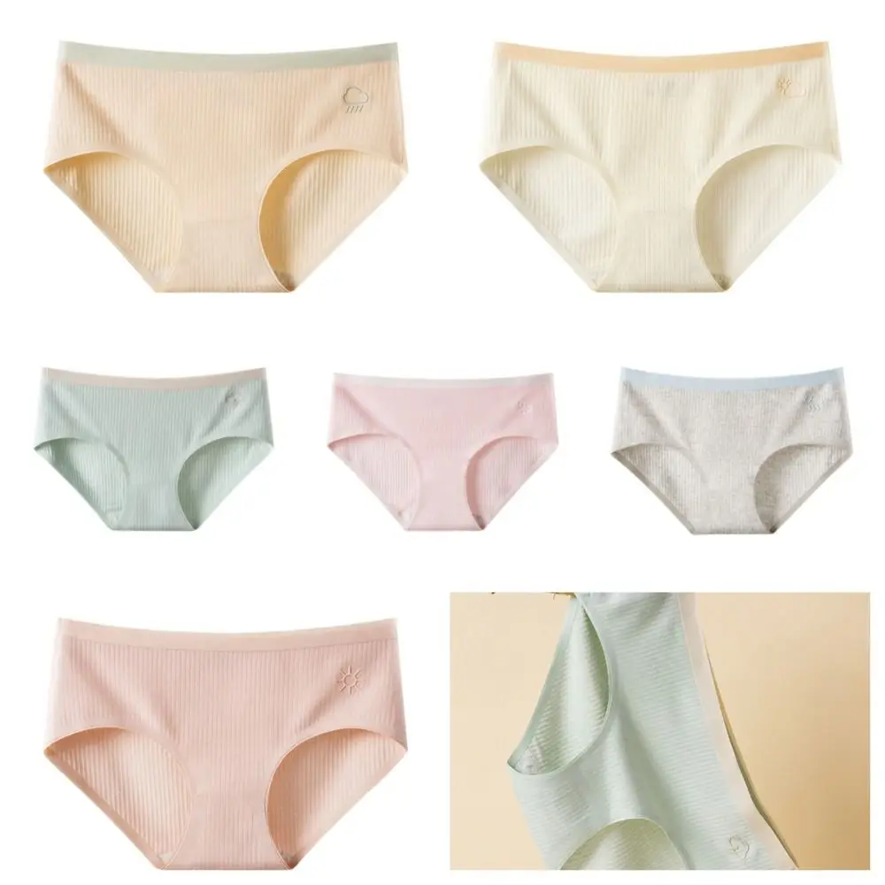 

Women Cotton Cute Panties Mid Waist Briefs Sweet Underwear Girls Underpants Female Sexy Lingerie