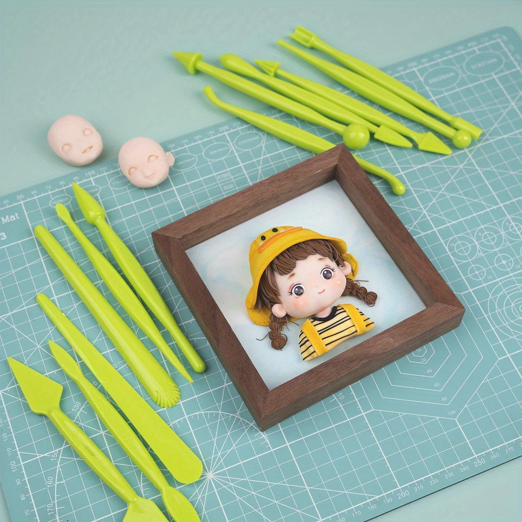 12 Sets Fondant Flower Making Tool Cartoon Kneading Molding Tool Dough Molding Carving fondant cake tools