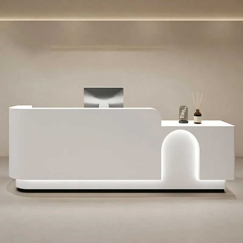 Cash Cabinet Professional Counter Pulpit for Modern Church Irregular Desk Small Black Reception Bureau Hairdresser Salon