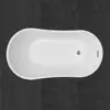 White 54 Acrylic Freestanding Bathtub Contemporary Soaking Tub with Brushed Nickel Overflow and Drain easy maintenance 4