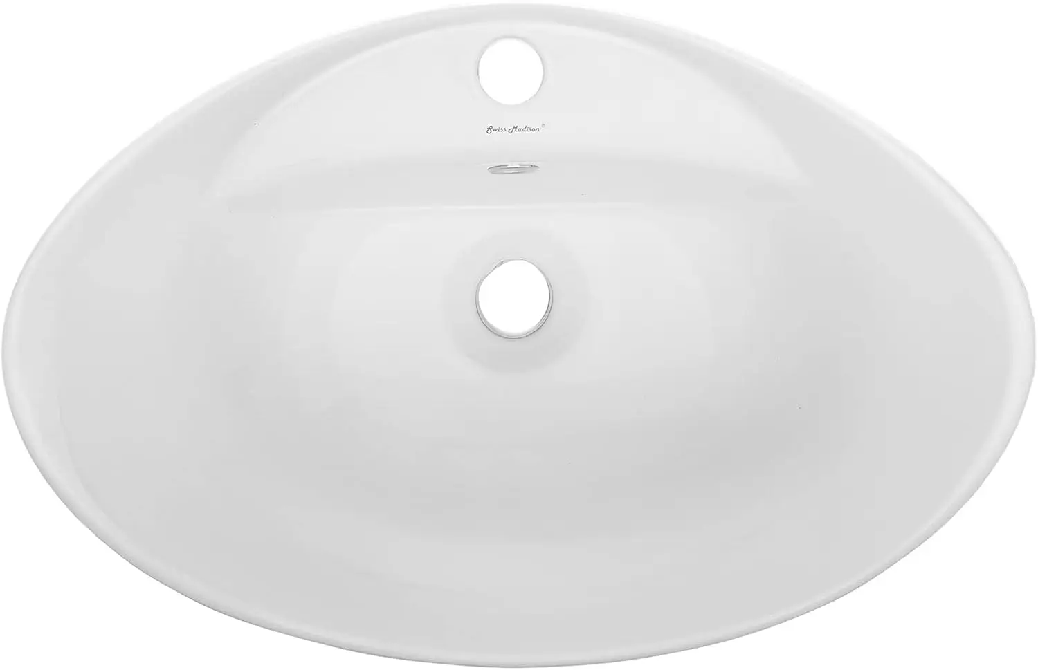 Swiss Madison Well Made Forever SM-VS211 Ivy 23" Oval Ceramic Vessel Sink, Glossy White 6