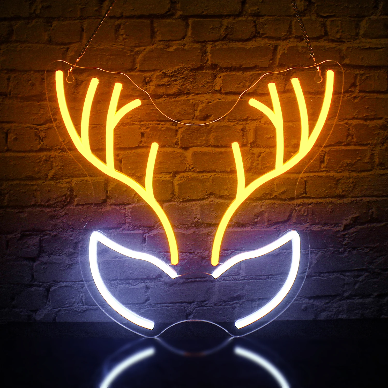 

Christmas Antlers Neon Sign LED Merry Christmas Light Bedroom Home Party Bar Pub Club Decor Wall Hanging Art Decorative Lights