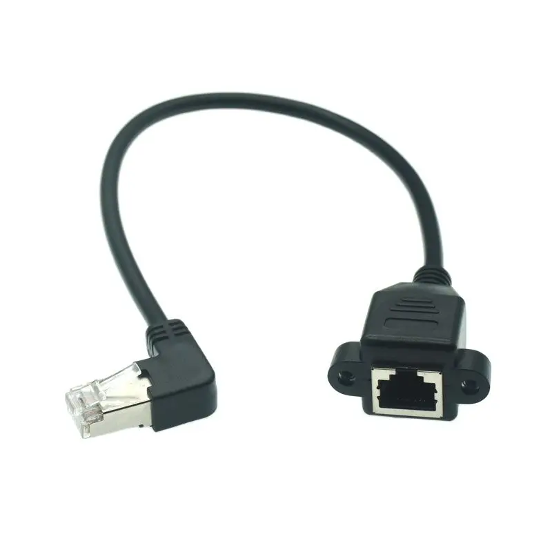 RJ45 남성-여성 90도 업다운 각도 케이블 플러그 이더넷 RJ45 8P8C LAN 네트워크 연장 케이블 30cm 60cm 100cm 1피트 2피트
