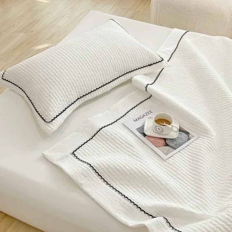 Summer Quilt Summer Quilt Set Bed Comforter French Style Quilted Summer Comforter Set Elegance Princess Bubble Yarn Air Conditioning Quilt Set Skin-friendly Blanket Summer