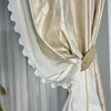 Relief Luxury Gold Wire Window Curtains High-precision Leaf Jacquard Bedroom Curtains Beige Premium Color Curtains Decoration 2