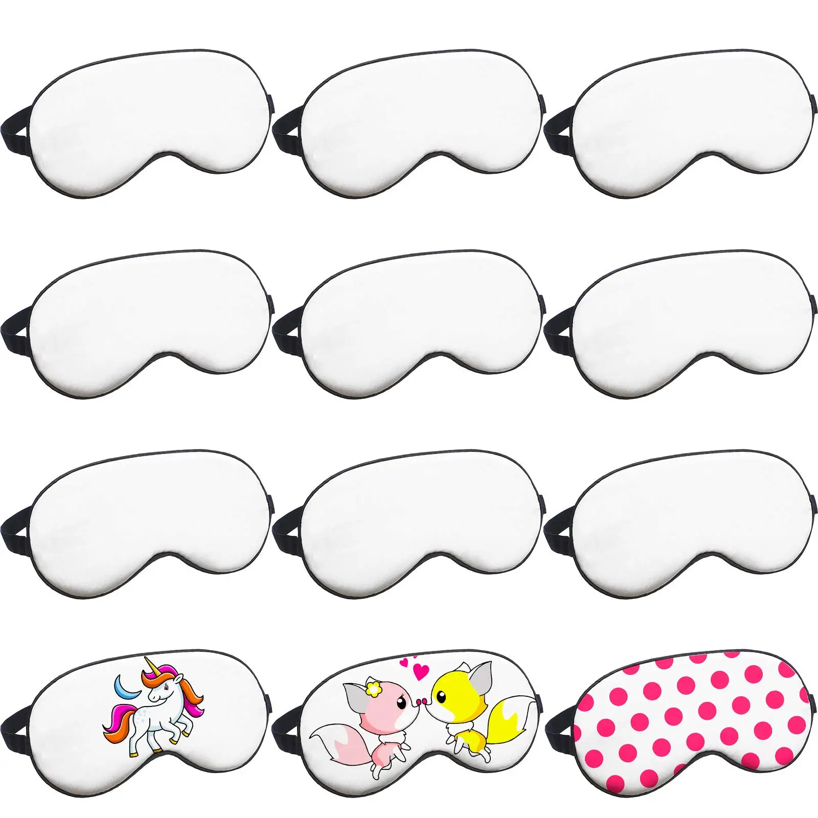 1PcsSublimationBlanksEyeMasksSoftSleepMasksWithAdjustable