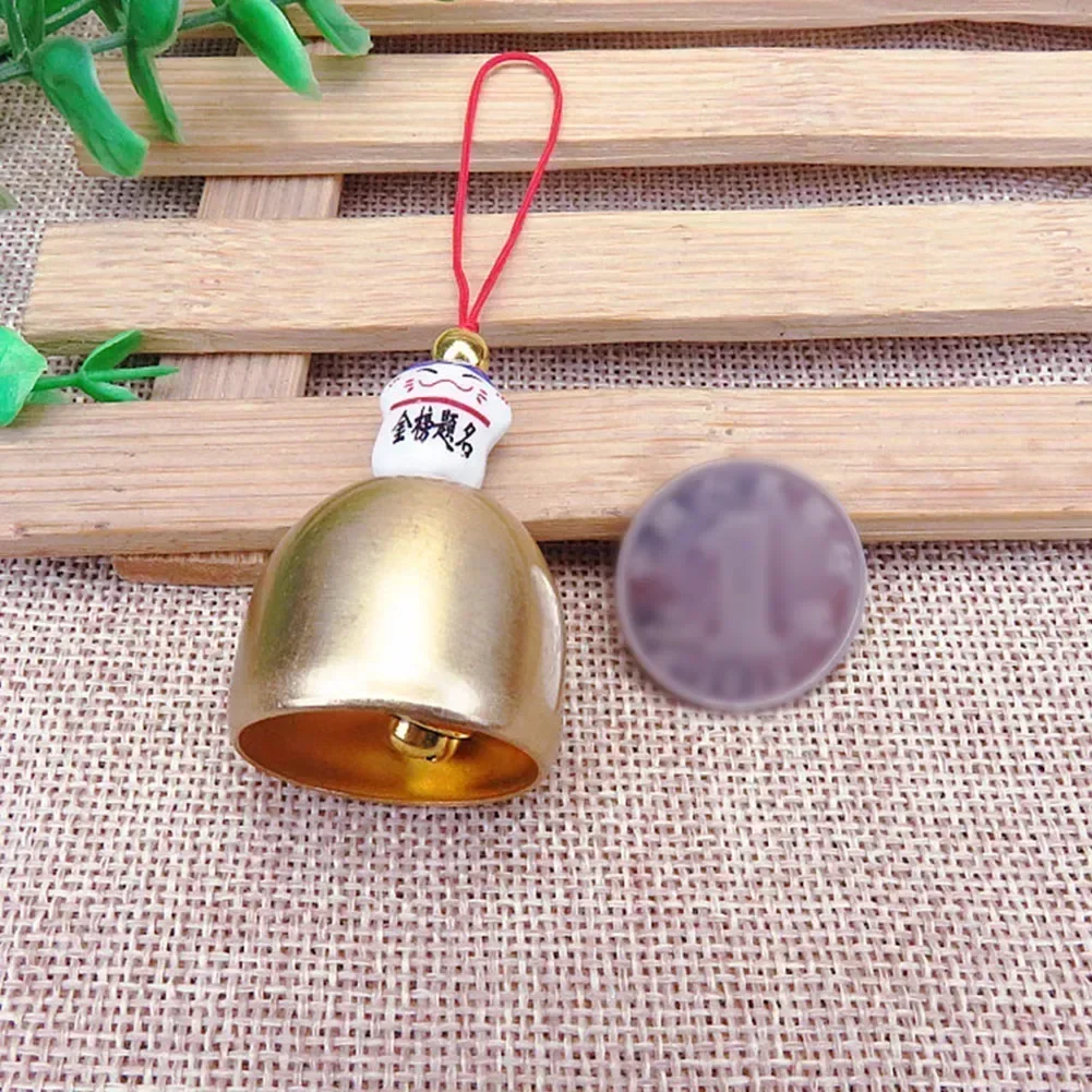 Wind Chime Lucky Cat Pendant Anti-Theft Doorbell Decoration Car Hanging Pendant Ornaments Accessories Pure Copper Metal 1pc