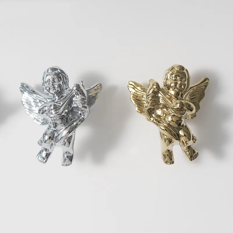 

Brass Hook Golden Angel Cupid Hook Up Furniture Handle Cabinet Door Drawer Wall Hanging Storage Background Wall Decoration