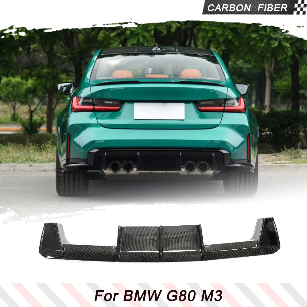 

Автомобильный задний диффузор из углеродного волокна, наборы губ для BMW 3 серии G80 M3 2021 2022, Автомобильный задний бампер, задняя защита, автомобильные аксессуары