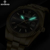 BINBOND hommes montre à Quartz haut de gamme sport Quartz hommes montres en acier inoxydable étanche Date semaine montre-bracelet hommes Relogio 4