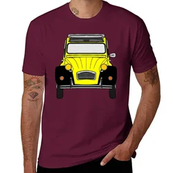 Vintage Yellow and Black Citroen 2CV Graphic Oversized T - Shirt - XXXL (Maroon)