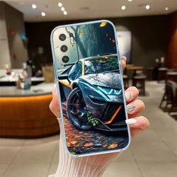 Transparent Phone Case with Wheel Sport Car Calipers Design - Motorola Moto G200 5G (T1)