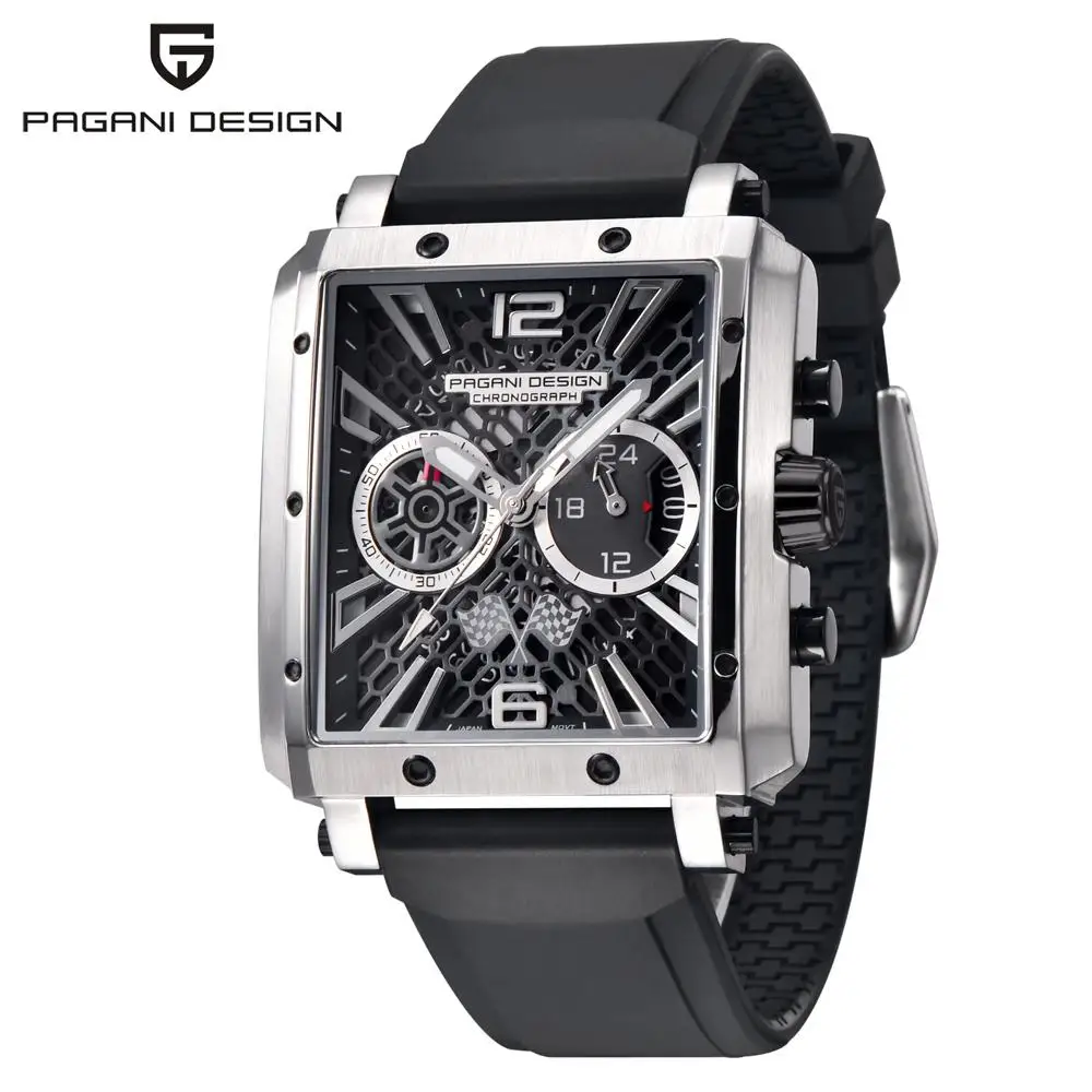 PAGANI DESIGN Men's Automatic Quartz Watch TMI VK64 Chronograph Waterproof Sport Sapphire Glass Luxury Clock 1725 Reloj hombre