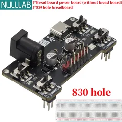 Dual Voltage Breadboard Power Supply with USB - C Interface and Adjustable Output (Power panel with 830)