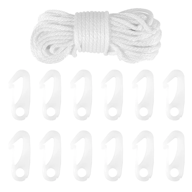 Flagpole Rope Clips String Flag Pole Hooks Kit 1/4 Inch 50 Ft