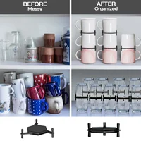 6Pcs Coffee Mug Holder Adjustable Drinkware Stacker Organizer Stackable Coffee Cup Organizer Kitchen Cup Storage Organizer for C 2