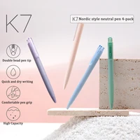 KACO Cute Gel Pen Set, 4pcs 0.5mm Black Ink Press Students Writing Brush, Quick Drying Signature Pens Office School Supplies 필통 1