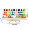 Montessori Busy Board Toy Wooden Shape Matching Toy Kids Animal Puzzle Early Educational Toy Todder Fishing Game Fine Motor Toys 6