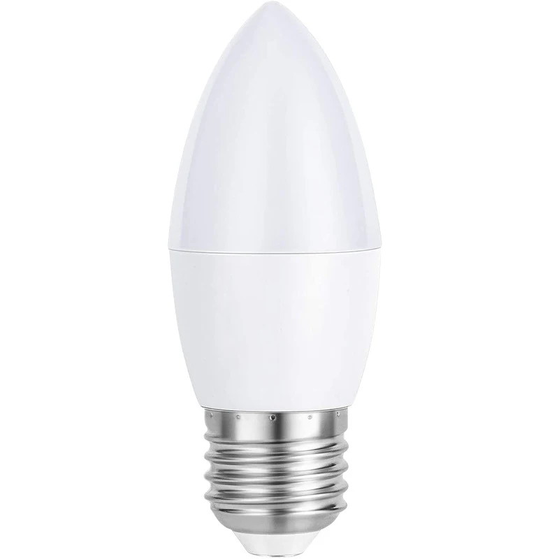 나사 포트 LED 촛대 전구, 6500K 백색광, 침실 거실 홈 오피스용, 5W E27, 1 개