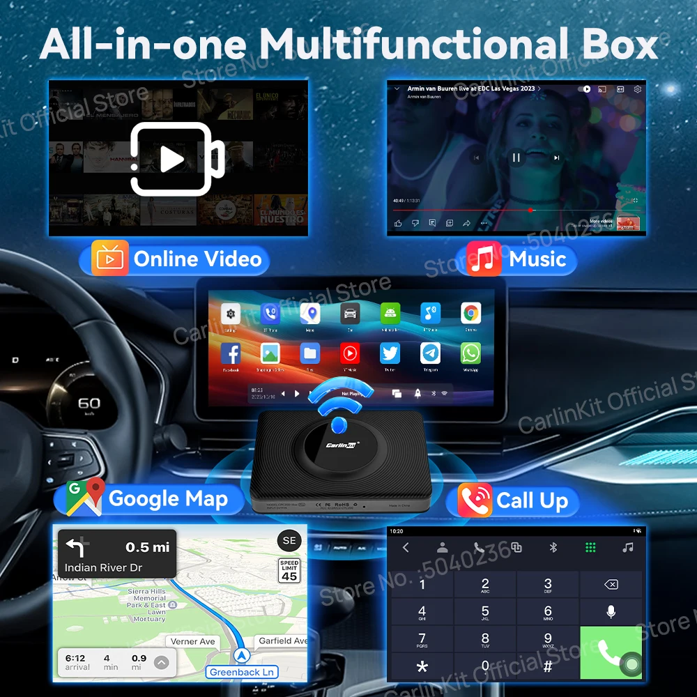 Qualcomm SDM450 CarlinKit CarPlay Ai Box 3-In-1  ȵ̵ ڵ TV ڽ  CarPlay  Snapdragon CPU 64G  CarPlay ڵ 