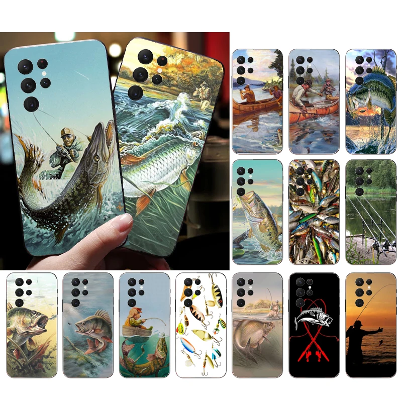 

Bass Fish Fisherman Phone Case For Samsung S23 S22 S21 S20 Ultra S20 S22 S21 S10E S21 S20 FE S10 Plus