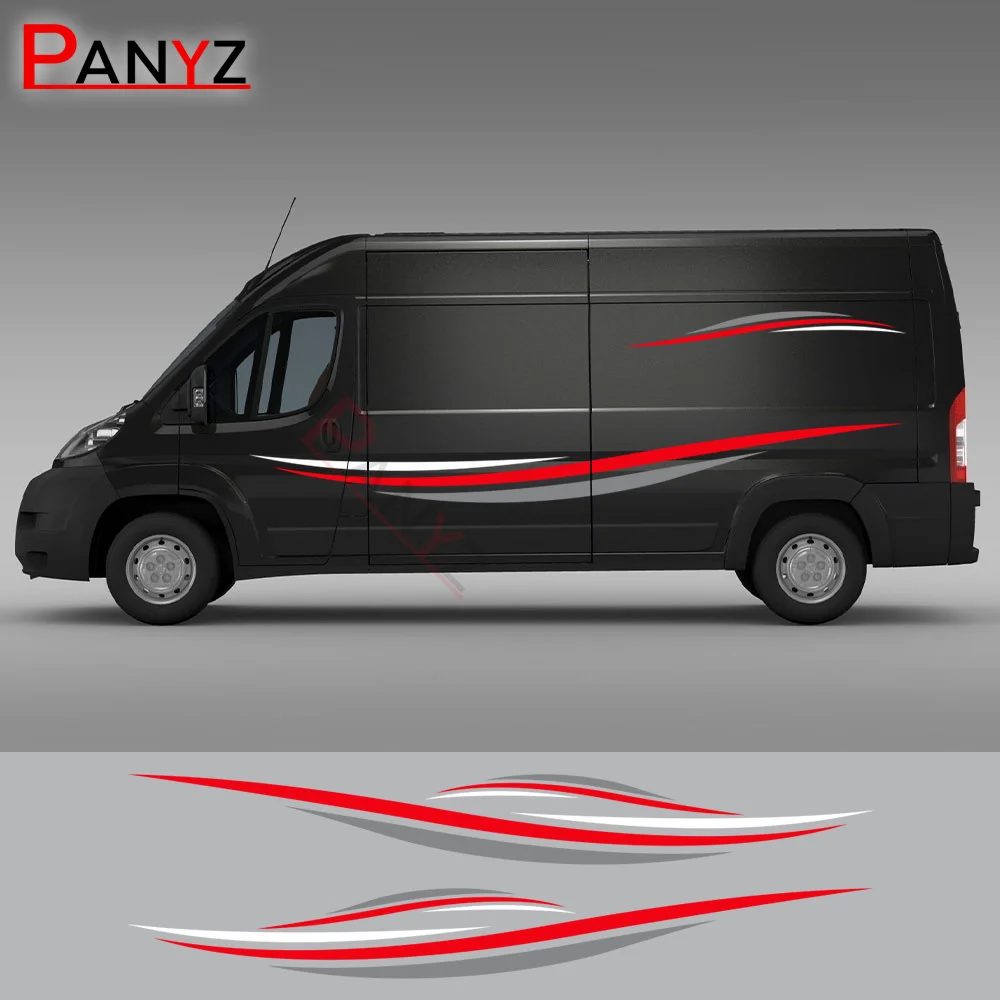 4 Pz/Lotto Adesivi Per Auto Per Peugeot Boxer Citroen Jumper Fiat Ducato Accessori Camper Van Styling Stripes Grafica Decalcomanie In Vinile