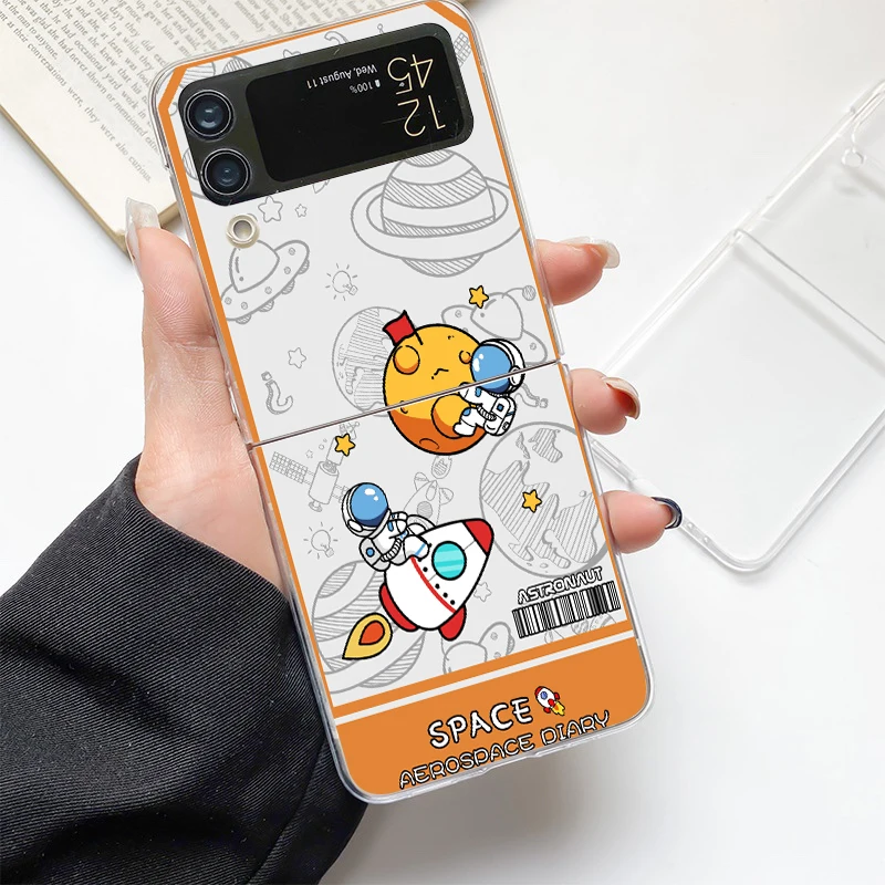 Astronaut Space Hard PC Handy hülle für Samsung Galaxy Z Flip 5 4 3 transparente Abdeckung für Galaxy Z Flip6 faltbare stoß feste Hülle – Detail 1