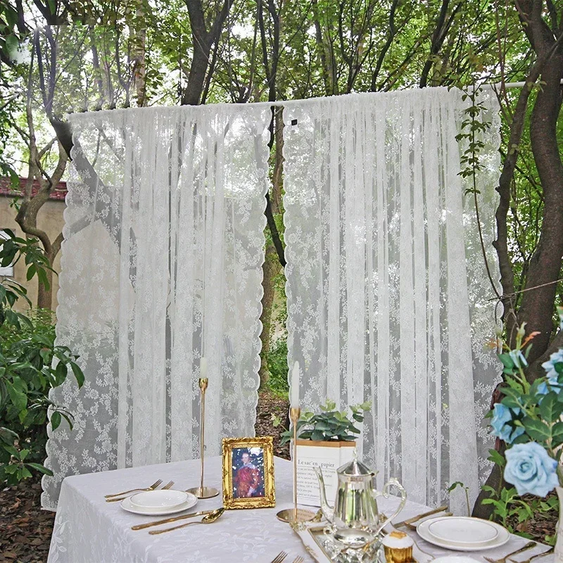 Sheer Curtains For Living Room Bedroom Window INS Pastoral French Lace Tulle Curtain Drapes Home Decor sheer curtains,window curtains,decor curtains,lace curtains,light filtering curtains