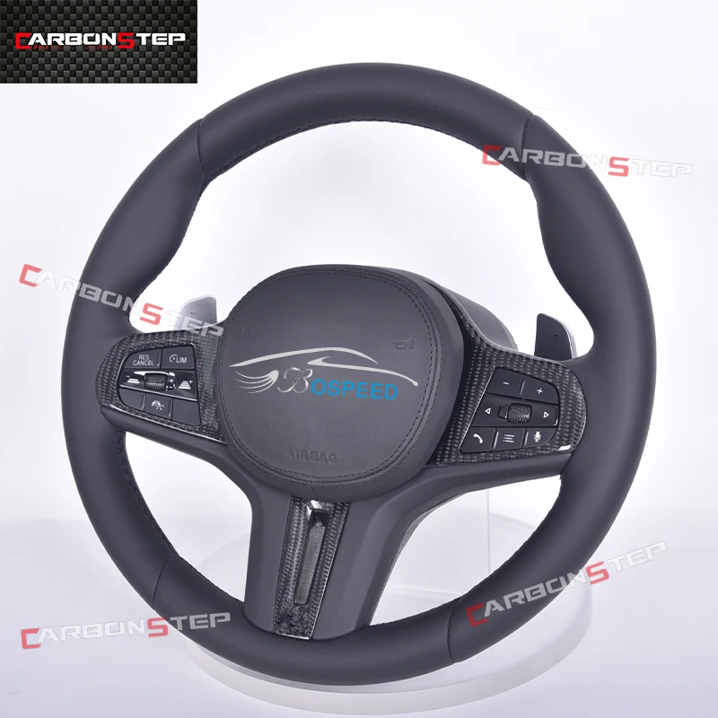 

For Toyota Supra A90 GR GR86 Prado 150 120 Land Cruiser Innova Leather Carbon Fiber Steering Wheel Sports Racing Cars